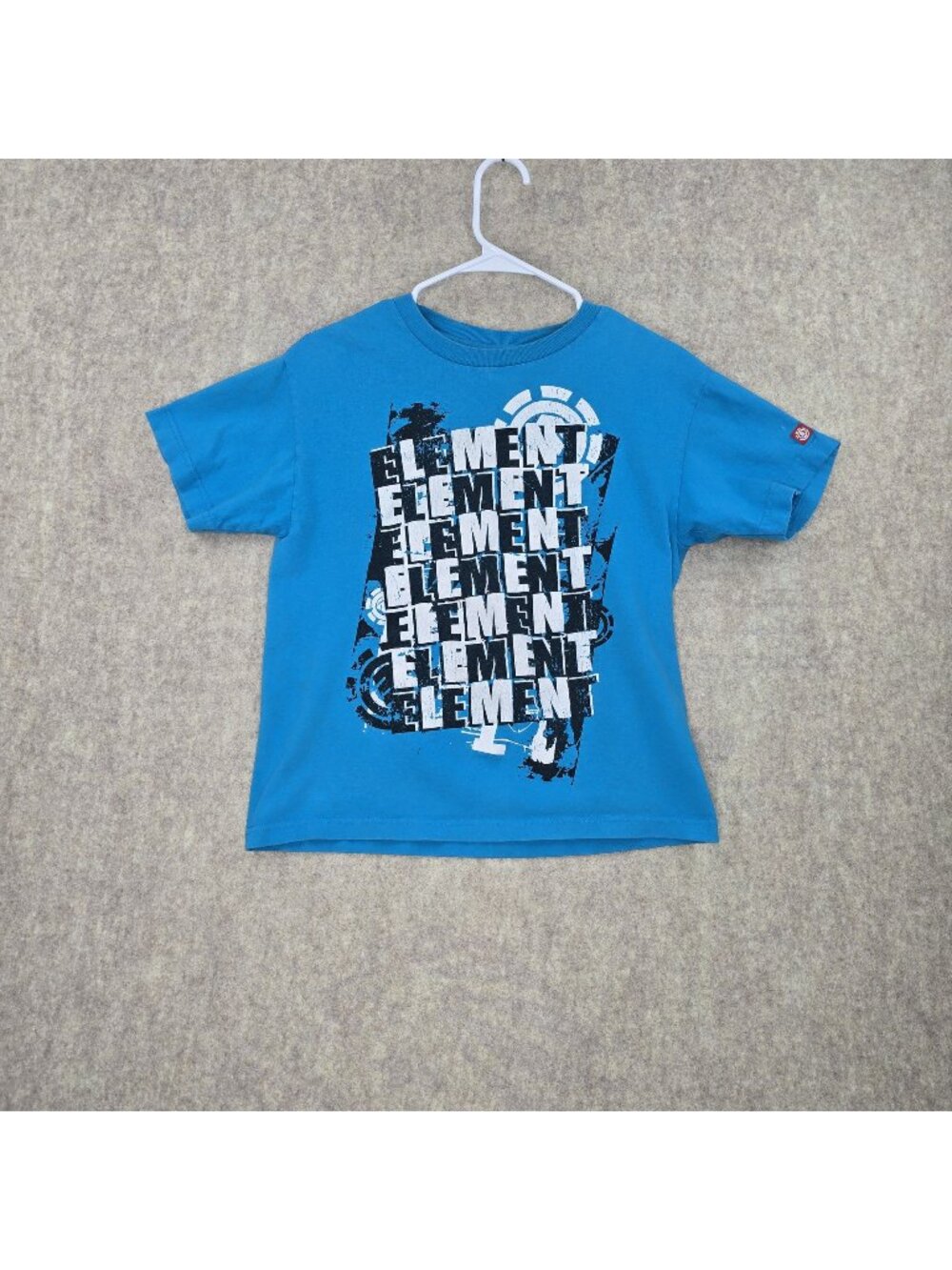 Element Men Graphic T-Shirt Blue Large 100% Cotton Crewneck Short Sleeve Regular